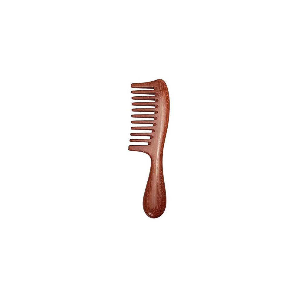 Red Wide Tooth Hair Comb For Curly Hair - Sandalwood Detangler Combs For Women | Wide Tooth, For Curly Hair, Sandalwood