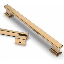 Poignées de meuble en bronze champagne, lot de 6