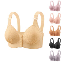 Damesbeha's, push-upbeha's voor vrouwen, minimizerbeha met voorsluiting, racerback en zijsteun, felroze