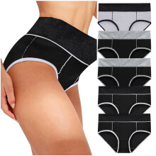 Lenjerie intimă Hiphuggers pentru femei la Hip5PC, chiloți cu imprimeu patchwork, elastici și moi, în culori contrastante