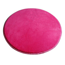 Velvet Round Bath Rug - Non-Slip Machine Washable Shaggy Carpet for Living Room Bedroom Kitchen, 80cm Durable Floor Mat-Hot Pink