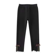 VERUGU Mädchen Leggings Kleinkinder Bequeme Leggings für Mädchen Leggings Ideal für weiche, atmungsaktive Hosen Schwarz 8 Jahre