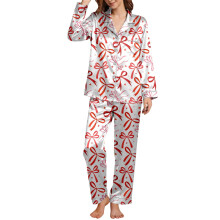 Valentijnsdag pyjamaset voor dames – comfortabele 2-delige set bestaande uit een top met lange mouwen en een broek, zachte loungewear nachtkleding,