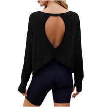 Dame efterårs sweatshirt med rund hals og lange ærmer og løstsiddende pasform - Plus size-venlige sportstoppe S-2XL