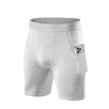 Pantalones cortos de compresión para hombre con bolsillo, pantalones cortos deportivos de spandex para correr y entrenamiento. Ropa interior
