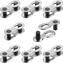 8 Pairs Bicycle Missing Link for 6, 7, 8, 9, 10 Speed Chain, Silver, Reusable