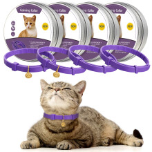Weewooday 4 Pcs Cat Calming Collar Adjustable Pheromones Scent Relaxing Cat Collar with 2 Pendant for Puppies Reduce Stress Aggression Anxious, up to
