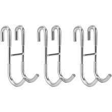Crochets de porte de douche (lot de 3), crochets porte-serviettes pour porte de douche en verre sans cadre, crochets pour raclette de douche, argent
