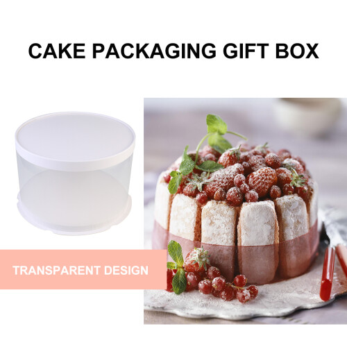 Cake Container White PET 3Pcs 9.1X9.1X6.3In 2