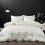 King Satin Duvet Cover Set Ivory White 5-Piece 1