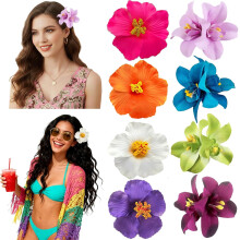 Hawaii virágos hajcsat nőknek, 8 db-os plumeria hajcsat, 3,5 hüvelykes művirágos klipszek, hibiszkuszos strandhaj kiegészítők nőknek