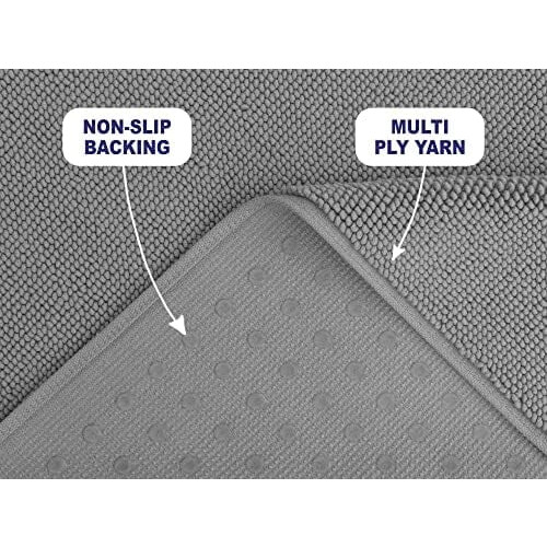 Tapis de bain en coton gris clair 43 x 61 cm 1