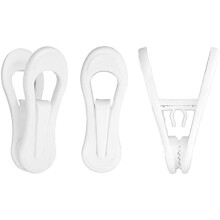 Pinces Ă cintres, lot de 60 pinces multi-usages pour cintres, pinces Ă cintres pour cintres en plastique, cintres pour pantalons (blanc)