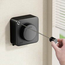 Retractable Clothesline Indoor/Outdoor, Non-Sagging, Heavy-Duty, Wall-Mounted Stainless Steel, 15.1 ft (Black)