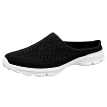 Sneakers da donna aperte sul retro, mocassini senza tallone, scarpe comode (nero, 9)
