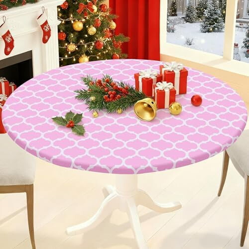 Round Waterproof Elastic Tablecloth