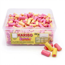 Haribo Rhubarb & Custard Pencils 810g Tub Soft Chewy Candy Sticks