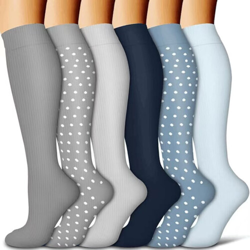 Γυναικείες Μάλλινες Κάλτσες Fewfanhot Μέχρι το Γόνατο, 6 Ζεύγη 1