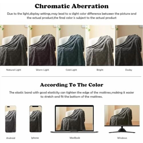 Super Soft Flannel Fleece Throw Blanket, Dark Grey Check 2