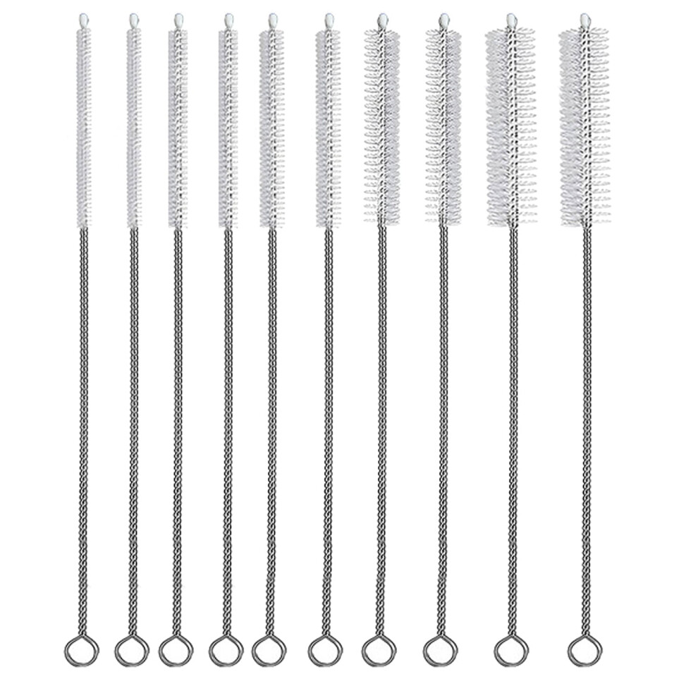 12" Long Straw Cleaner Brush Set (10 pcs), 6-15mm Diam, for Sippy Cups, Bottles & Tubes – Compatible with Standard Straws