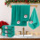 Ensemble de 3 serviettes de Noël brodées vertes en coton 5