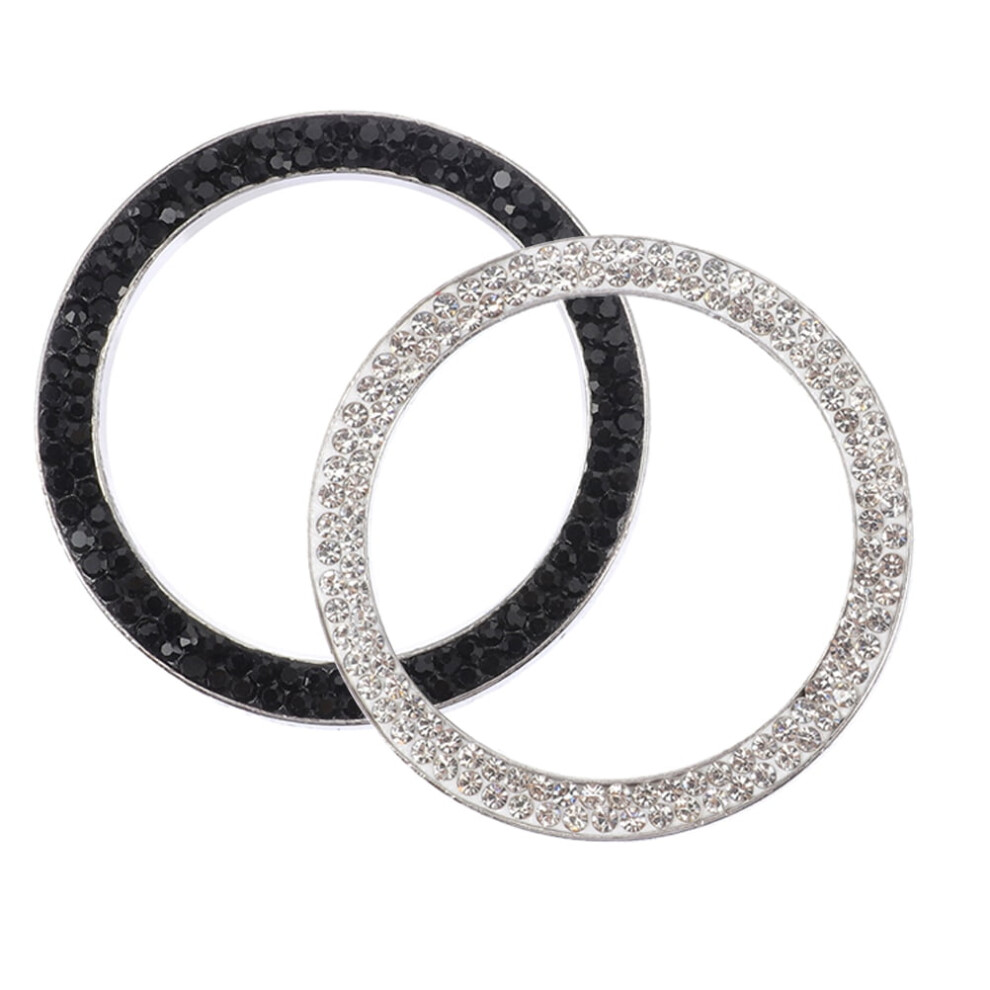 2Pcs Push To Start Button Cover Rhinestone Start Stop Decoration Ring Ignition Button Cover 9170372912179