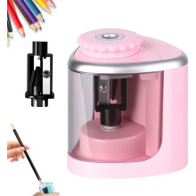 Electric Pencil Sharpener, 2026 Auto Stop, High-Speed, Compatible with Colored Pencils, Portable Pink