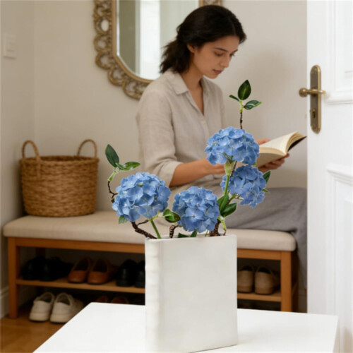 White Book-Shaped Vase 6.2x7.7in 2