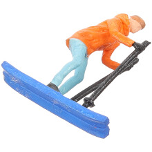 FRCOLOR Miniaturowe figurki narciarzy z żywicy 1 szt.