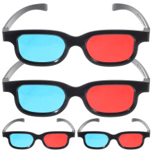 3 4pcs Game Glasses 3d Movie Glasses Red and Blue Glasses 3d Viewing Eye Wear for Women Men,5.91"X5.91"X1.57"