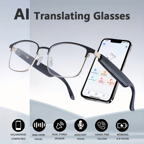 AI-oversettelse Smarte briller unisex med polariserte linser164 1