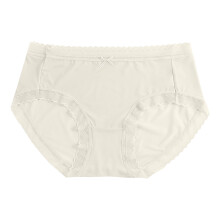 Damen-Slips, spurlos, ultradünn, aus Eisseide, sexy mit Spitzenrand, atmungsaktiv, mittelhoch geschnitten, reduziert