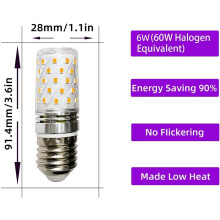Ampoules LED JINYUN-Lot de 4 E26, dimmables, équivalent halogène 60 W, blanc chaud Edison 3000 K, 6 W, 600 lm, AC 110 V/120 V/130 V, culot à vis