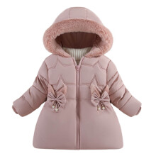 Cappotti invernali da bambina, giacca imbottita con cappuccio pesante, parka in pile per bambini, capospalla da neve