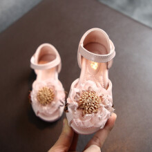 Sandalias planas para bebés, niños pequeños, niñas, con encaje floral, zapatos de fiesta de princesa, sandalias de cuero