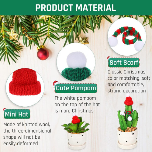 Ensemble de bonnets et écharpes miniatures tricotés pour poupées de Noël 2