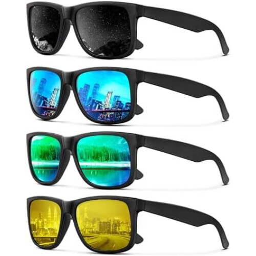 Γυαλιά ηλίου Polarized για άνδρες, γυναίκες, κλασικό ματ μαύρο σκελετό, προστασία UV, 3