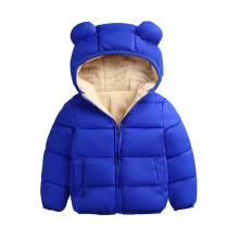 Manteau à capuche pour bébé garçon ou fille, manches longues, fermeture éclair, bleu royal, 12-18 mois