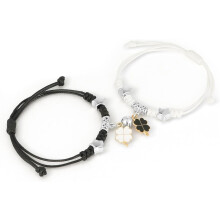 st matchande pararmband för kvinnor och män – nyckellås, kors och lyckoklöverdesign, kompatibla med alla handledsstorlekar