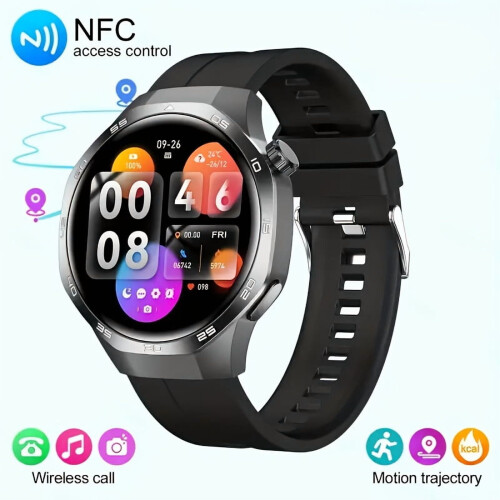Smartwatch da uomo con notifiche di chiamate/messaggi, touch HD e contapassi – Compatibile con iPhone e Android