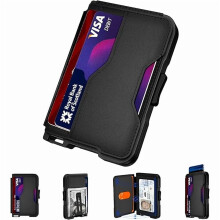 ZLCWallet for Men – Slim RFID-Blocking Bifold Wallet with Money Clip & Pop-Up Card Case, Minimalist Leather (Black)