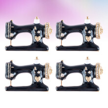 Broche de aleación negra para ropa festiva de mujer (4 piezas)