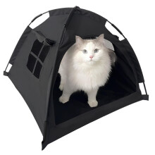 Nockovi Black Cat Tent House?Cat's Nest, Portable Indoor/Outdoor Pet Tent House for Cats, Puppies and Other Small Animals
