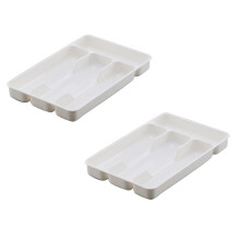 Plateau organisateur de tiroir à couverts à 4 compartiments, récipient de rangement pour la cuisine, séparateur d'ustensiles pour cuillères,