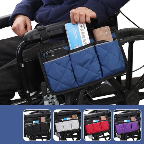 Vattentät sidoväska för rullstolar med reflexrand, 1-pack 2