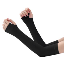 Manicotti per braccia da donna, manicotto a compressione per braccia da donna, manicotto a compressione sportivo per braccia, dita nere
