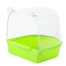 Green Bird Bath Cage for Parrot Canary Hanging Bathtub 13.5x13x12.5cm