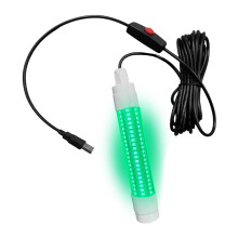Luz LED subacuática para pesca nocturna de 5 V, luz de atracción para la pesca, luz verde.