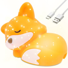 Nočné svetlo Fox LED Squishy Lamp z potravinárskeho silikónu, 1 balenie