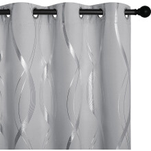 Blackout Curtains Silver Gray 52x84 in Microfiber 2 pcs